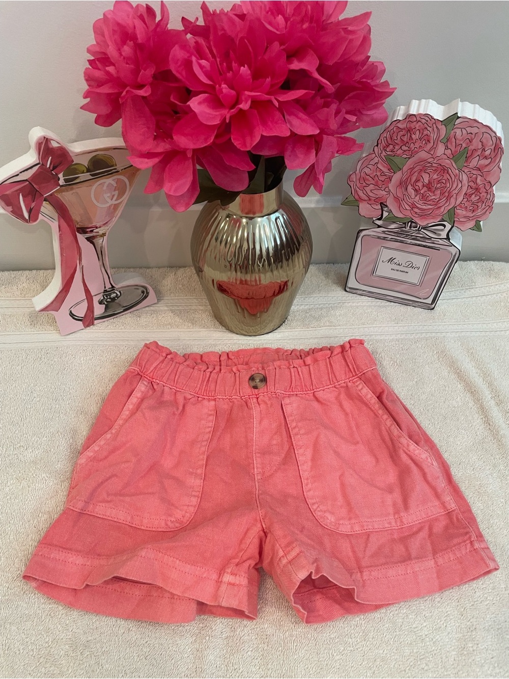 Cat & Jack Coral Pink Elastic-Waist Cotton Shorts
